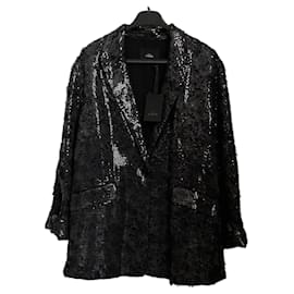 Twin Set Sequin Blazer Black Black