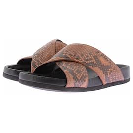 Céline Mules ouvertes python Marron