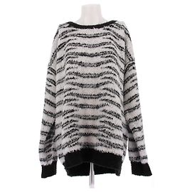 Céline Pull noir et blanc à motifs en coton Black