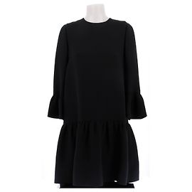 Dior Schwarzes Kleid mit Rüschen Schwarz