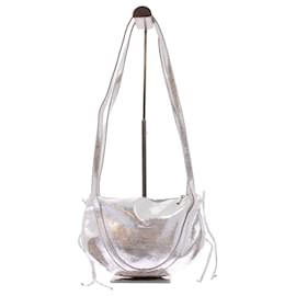 Autre Marque Bolsa de couro prateada Prata
