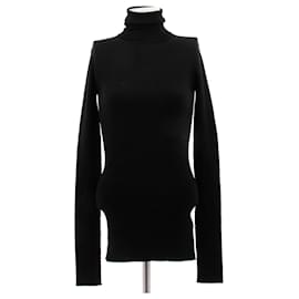 Phoebe Philo Schwarzer Rollkragenpullover aus Wolle Schwarz