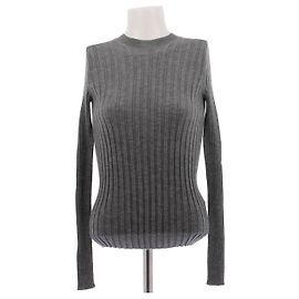 Phoebe Philo Pull gris col rond en cachemire Gris