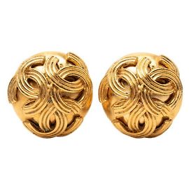 Orecchini a clip vintage Chanel Coco Mark D'oro