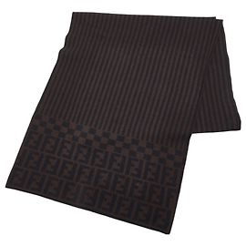 Xale de lã Zucca da Fendi Marrom Preto