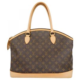 Louis Vuitton Monogram Lockit Horizontal Tote Bag Brown