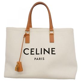 Céline Celine Horizontal Cabas Canvas Tote Bag Beige