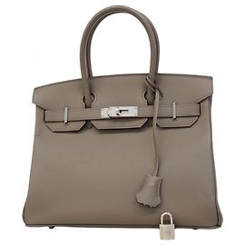 Bolsa Hermès Birkin 30 em Etain Cinza