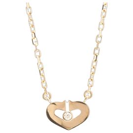 Collar de diamantes Cartier C Heart 1P Dorado