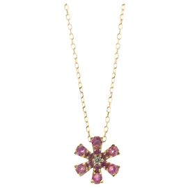 Autre Marque Collier Pendentif Fleur en Or Rose 18K Ponte Vecchio Doré