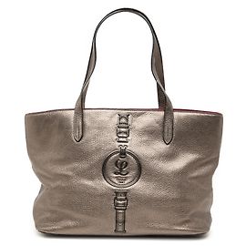 LOEWE Brown Metallic Leather Tote Brown Bronze