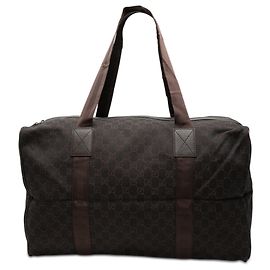 Gucci Reisetasche aus braunem GG-Canvas Braun Dunkelbraun