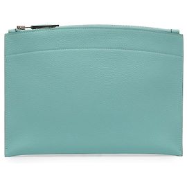 Hermès Blue Small Togo Bazar Pouch Blue Turquoise