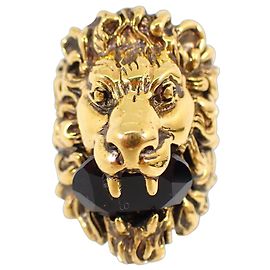 GUCCI Lion Head Color Stone Ring Other