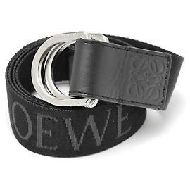 LOEWE Double D-Ring Gürtel Schwarz