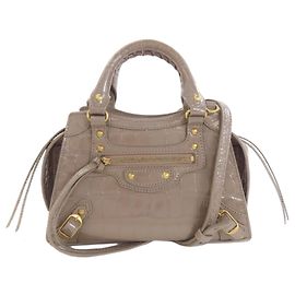 Balenciaga 638524 Neoclassic Mini City 2-Way Handbag Brown