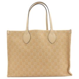 Gucci 772184 GG Canvas Tote Bag Beige