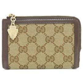 Gucci Brown Canvas Bifold Wallet Brown