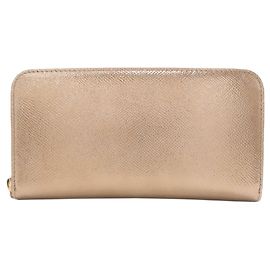 Bulgari Bvlgari Gold Leather Long Wallet Golden