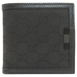 Gucci Women's Black Nylon Bifold Wallet Black