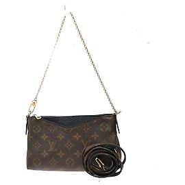 Louis Vuitton Pallas Clutch Monogram Canvas with Leather Brown