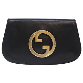 Clutch de couro Gucci Vintage Blondie Preto