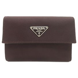 Billetera bi-fold Prada marrón oscuro Marrón oscuro