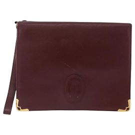 Pochette Must de Cartier en cuir Bordeaux