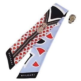Bulgari Sciarpa e Anello Serpenti in Nastro Bvlgari Multicolore