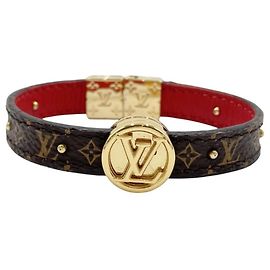 Pulseira charm reversível LV Circle da Louis Vuitton Marrom Vermelho