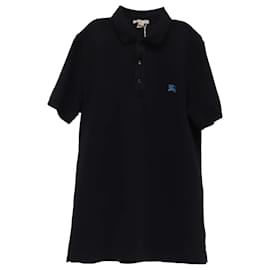 Polo en coton noir avec logo brodé Burberry Noir