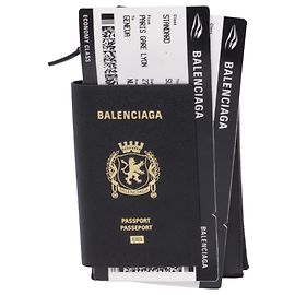 Porta passaporto Balenciaga in pelle nera Nero