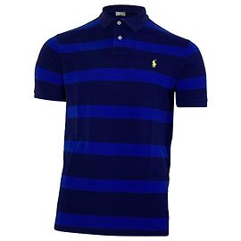 Polo Ralph Lauren Gestreiftes Polohemd aus Blauer Baumwolle Blau