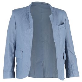 Zadig & Voltaire Verys Crinkled Open Jacket in Blue Lamb Leather Blue