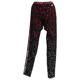 Leggings com padrão CC da Chanel em lã multicolorida Multicor