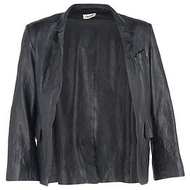 Zadig & Voltaire Verys Crinkled Open Jacket in Black Lamb Leather Black