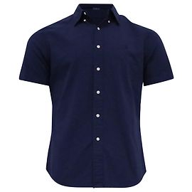 Kurzarmhemd aus navyblauer Baumwolle mit Pony-Stickerei von Ralph Lauren Blau Marineblau