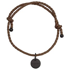 Bracelet Ajustable Intrecciato en Cuir Marron de Bottega Veneta Marron