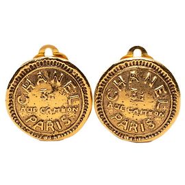 Pendientes Coco Mark Vintage Chanel 31 Rue Cambon Dorado