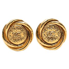 Orecchini a clip vintage Chanel Coco Mark D'oro