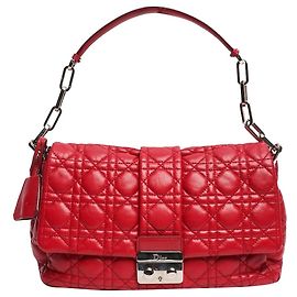 Dior Rote Cannage neue Verschlussklapptasche Rot
