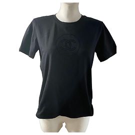 Camiseta Chanel Negra Logo CC Negro