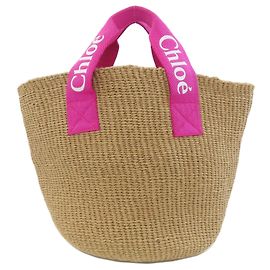 Chloé Braune Papierfaser Tragetasche Braun