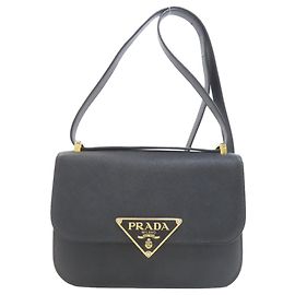 Sac à épaule Saffiano Prada Noir