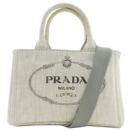 Prada Canapa Mini 2-Way Handbag Brown