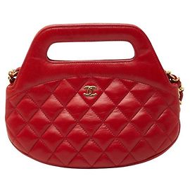 Bolso de hombro acolchado con cadena Chanel Coco Mark Roja