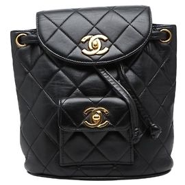 Chanel Coco Mark Matelasse Mini Backpack Black