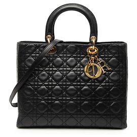Borsa grande Cannage Lady Christian Dior Nero
