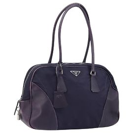 PRADA Boston Tasche aus Nylon lila Silber authentisch ep13475 Silber Lila