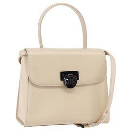 Bolsa de Mão GIVENCHY em Couro Bege Claro Auth 173638 Bege